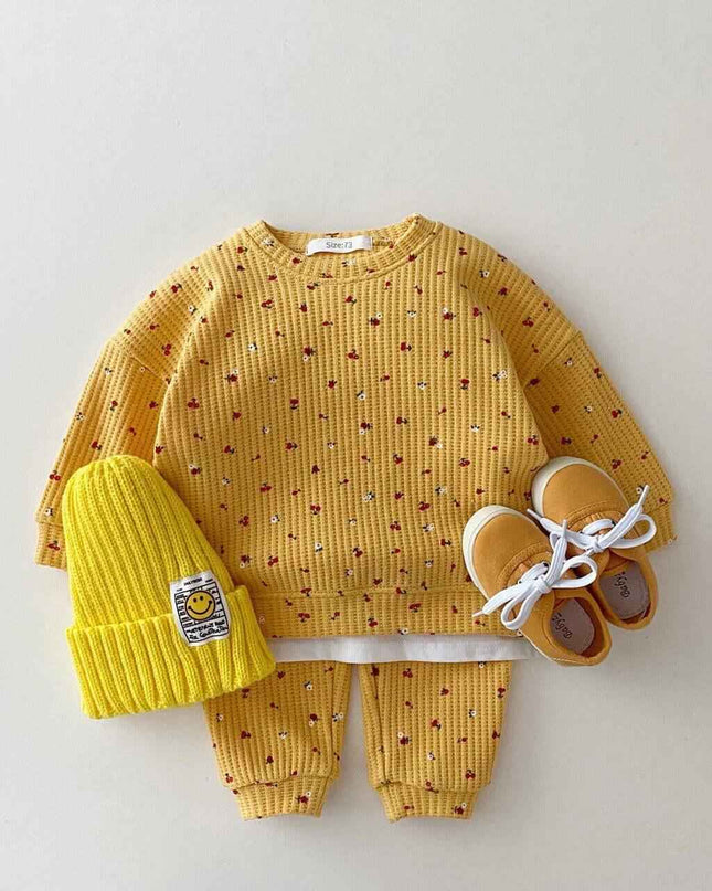 Infant & Kids Waffle Sweatshirt Casual Set