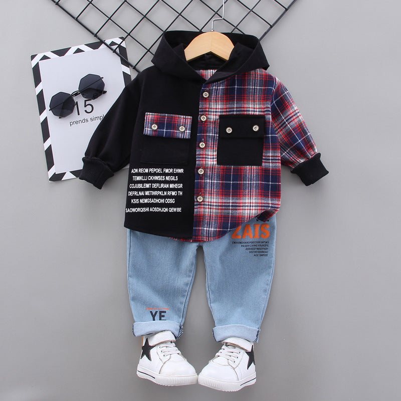 Two-piece Autumn Plaid ShirtDress your little one in style with our Two-piece Autumn Plaid Shirt. Made with 95% cotton, this set features a long-sleeved shirt and trousers for infants and child0Plush Fashions ShopPlush Fashion Shop-piece Autumn Plaid Shirt