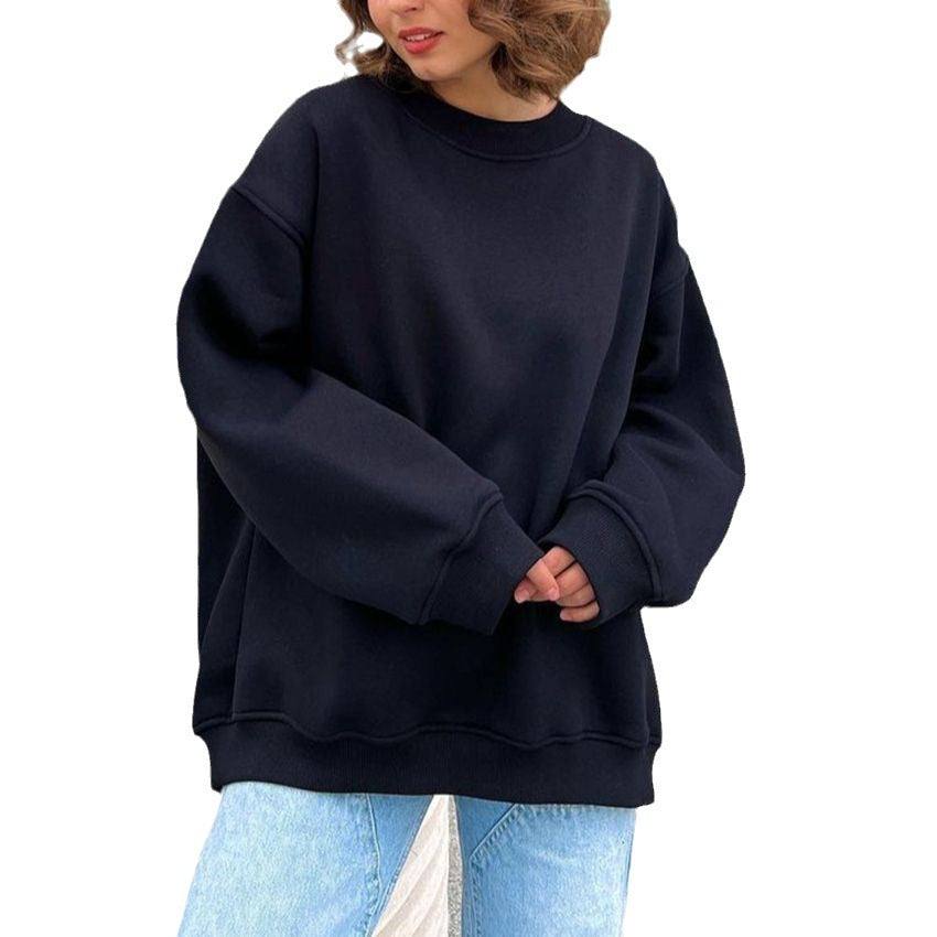 Solid Color Loose Sweater European And American - Plush Fashions Shop 