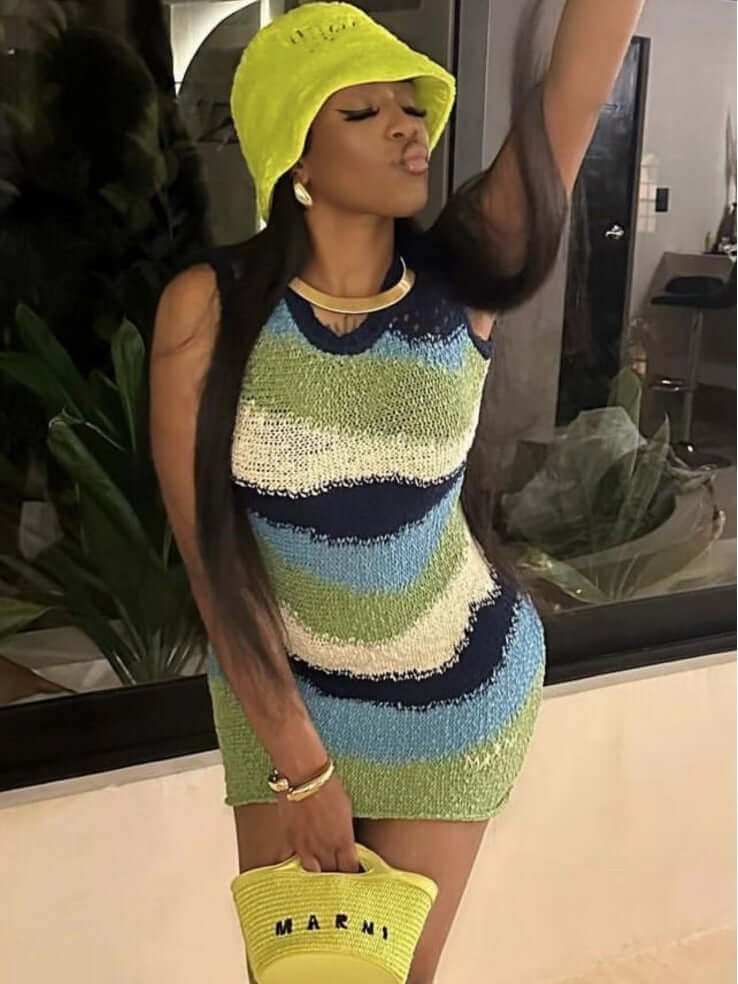 Sleeveless Contrast Color Knitted High Waist Slim Short DressTransform your wardrobe with our Sleeveless Contrast Color Knitted High Waist Slim Short Dress! The color matching and slim fit design flatters all body types, whileDressPlush Fashions ShopPlush Fashion Shop