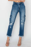 Women's Full Size High Rise Cargo Ankle Roll Up Straight JeansElevate your wardrobe with the trendy and functional RISEN High Rise Cargo Ankle Roll Up Straight Jeans. The high-rise fit accentuates your waist while providing comDenim JeansPlush Fashion ShopPlush Fashion ShopFull Size High Rise Cargo Ankle Roll