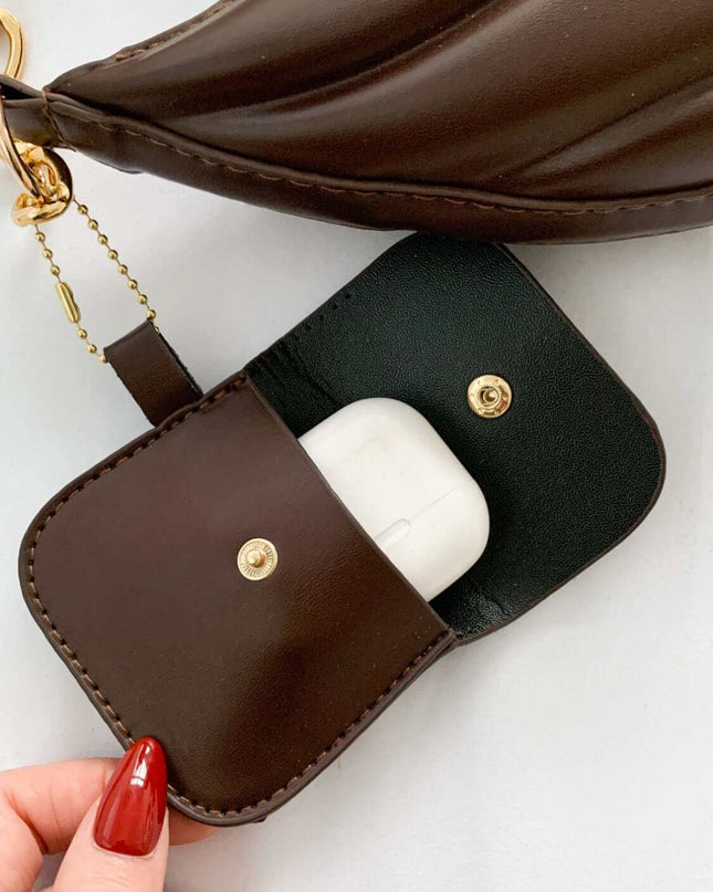 PU Leather Shoulder Bag with EarPods Bag - Plush Fashion Shop #