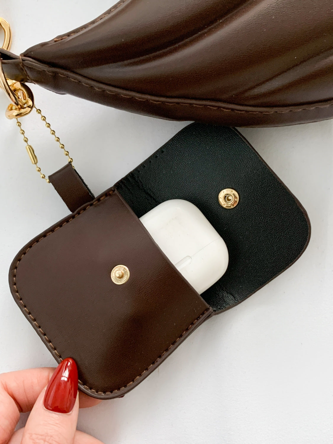 PU Leather Shoulder Bag with EarPods Bag - Plush Fashion Shop #