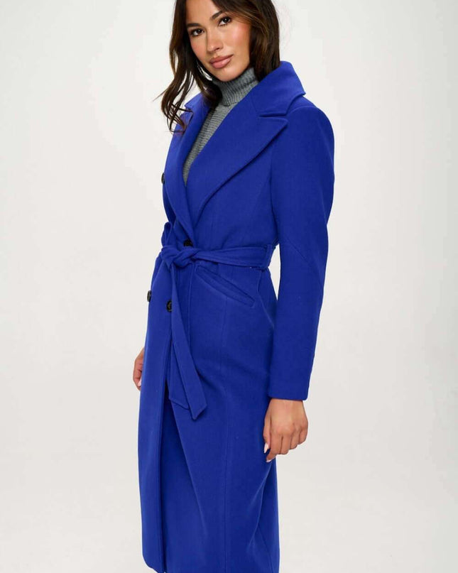 Coalition LA Double-Breasted Longline Coat with Belt - Plush Fashion Shop #