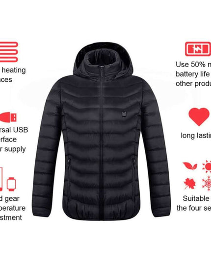 New Heated Coat USB Electric Thermal Winter Clothing - Plush Fashion Shop #