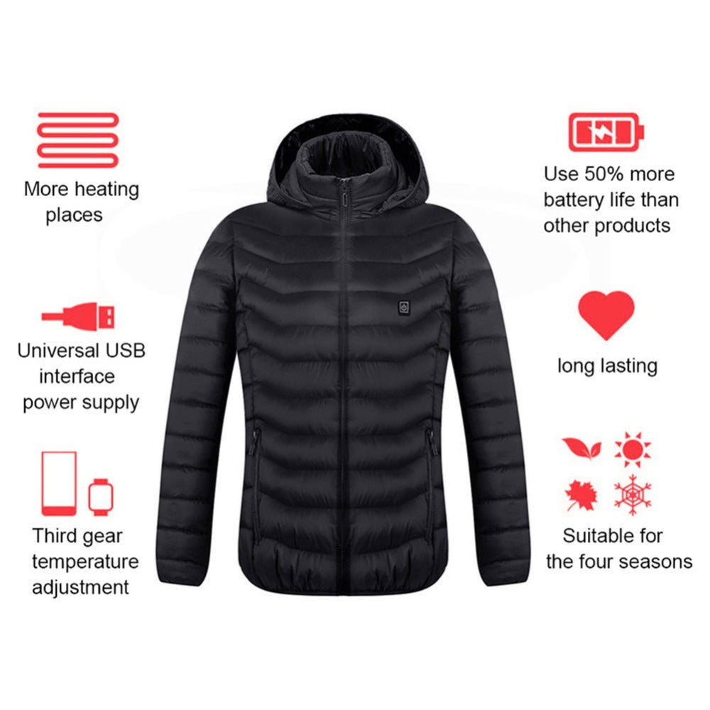 New Heated Coat USB Electric Thermal Winter Clothing