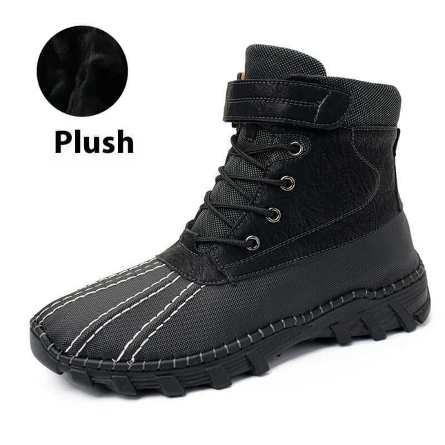 Winter Fleece Lace-up Snow Boots For Men & Women Waterproof And Anti-slip Outdoor Work Boot - Plush Fashion Shop #