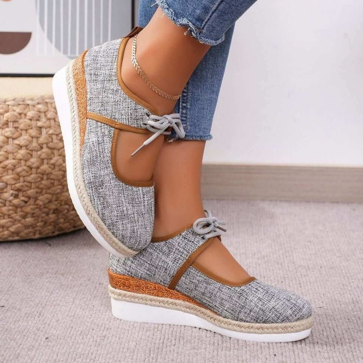 Tied Cutout Wedge Slip-Ons - Plush Fashion Shop #