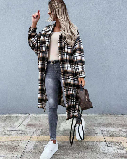 New Style Lengthened Plaid Shirt Women's Clothing - Plush Fashion Shop #