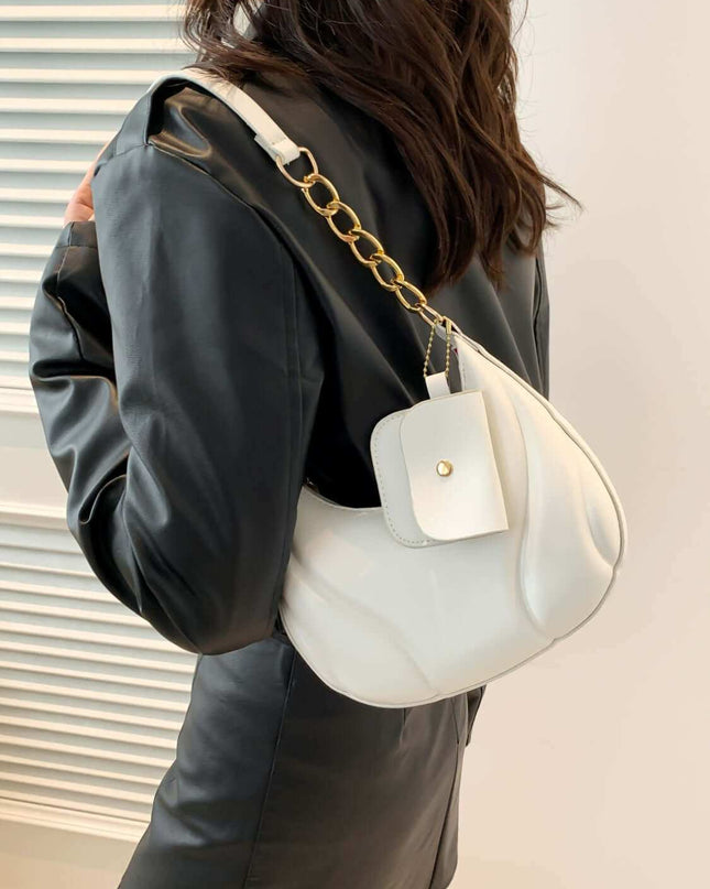 PU Leather Shoulder Bag with EarPods Bag - Plush Fashion Shop #