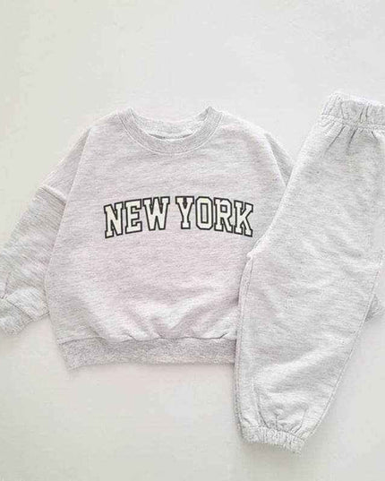 Boys And Girls Sweatshirt Set Trendy Letter Print