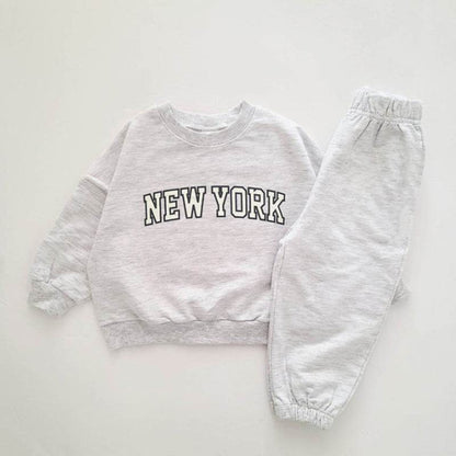 Boys And Girls Sweatshirt Set Trendy Letter Print