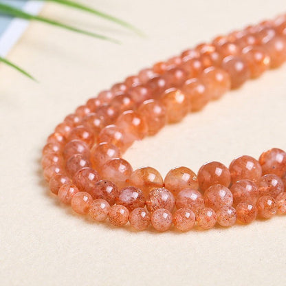 Diy jewelry accessories with beaded bracelet, featuring 5A natural gold sunstone in geometric design, available in 6mm, 8mm, 10mm sizes.