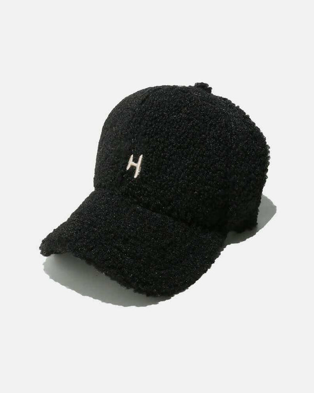 Sherpa Letter H Embroidered Cap - Plush Fashion Shop #