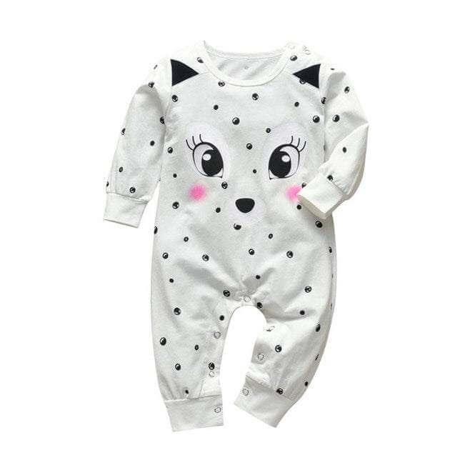 Baby Boys Girls Cotton Long Sleeve Letter Jumpsuit - Plush Fashion Shop #