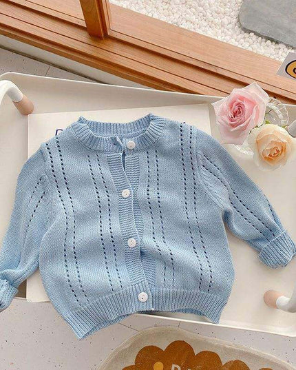 Candy Kids Baby Girls Full Sleeve Solid Knitted Sweaters