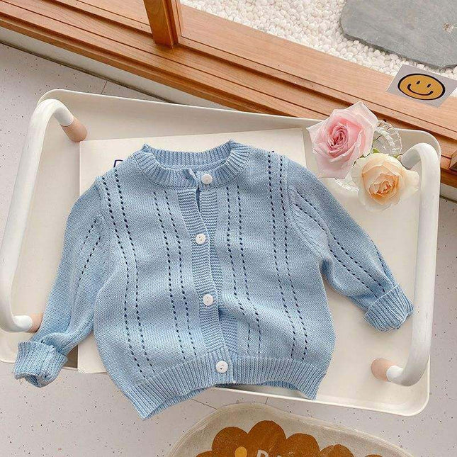 Candy Kids Baby Girls Full Sleeve Solid Knitted Sweaters