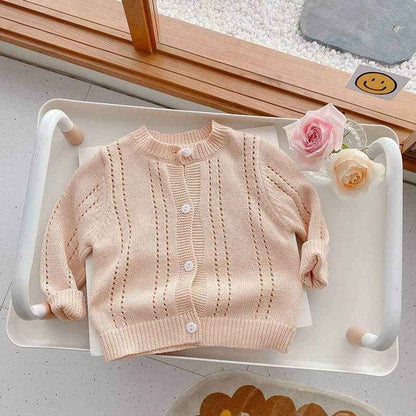 Candy Kids Baby Girls Full Sleeve Solid Knitted Sweaters