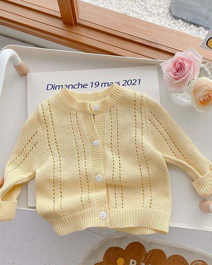 Candy Kids Baby Girls Full Sleeve Solid Knitted Sweaters