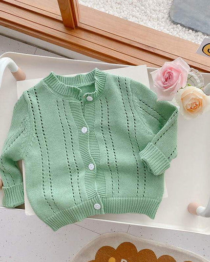 Candy Kids Baby Girls Full Sleeve Solid Knitted Sweaters - Plush Fashion Shop #