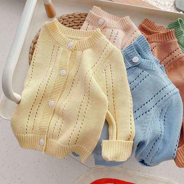 Candy Kids Baby Girls Full Sleeve Solid Knitted Sweaters - Plush Fashion Shop #