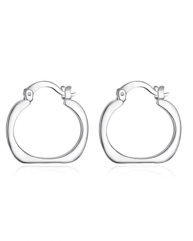 Fashion Fashionmonger flat square earrings with silver electroplating and geometric design.