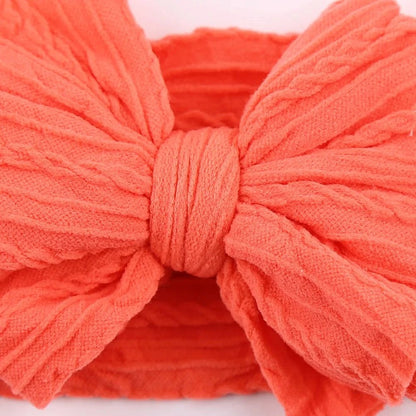 Newborn Solid Cable Baby Bow Headband for Child