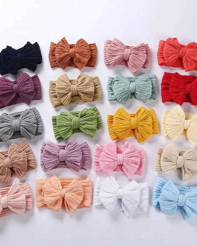 Newborn Solid Cable Baby Bow Headband for Child - Plush Fashion Shop #