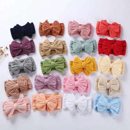 Newborn Solid Cable Baby Bow Headband for Child