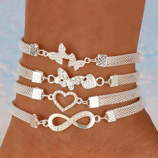 Infinite Diamond 8-word anklet with unique alloy design and Zodiac motifs.