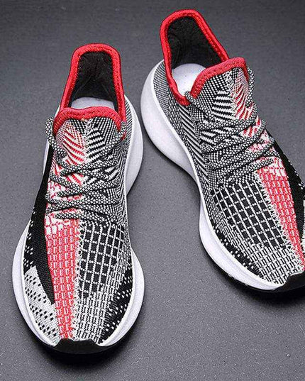 Men's fashion trend casual shoes with breathable flying weave upper and non-slip outsole.