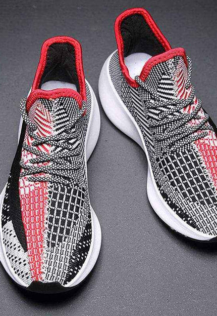 Men's fashion trend casual shoes with breathable flying weave upper and non-slip outsole.