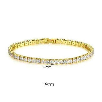 New Fashion Simple Tennis Bracelet for Women, 19cm gold design, inspired by Jane Birkin fashion, minimalist elegance.