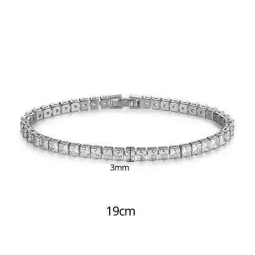 New Fashion Simple Tennis Bracelet for Women, 19cm length, 3mm width, elegant design inspired by Jane Birkin fashion.