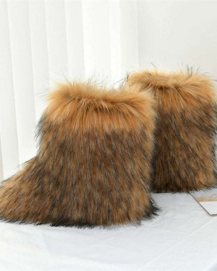 Ladies Fluffy 35cm Shibuya  Sexy Y2g Boots - Plush Fashion Shop #