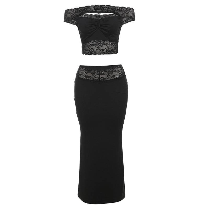 Street Ladies Hollow Lace Bare Midriff High Waist SuitElevate your style with our Street Ladies Hollow Lace Bare Midriff High Waist Suit. Available in black and sizes S, M, L, this suit features a long skirt and quarter2 piece skirt setPlush Fashions ShopPlush Fashion Shop