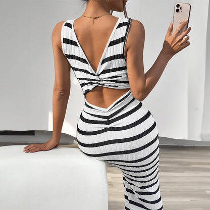 Women's Fashion Temperament Leisure Slim Striped Sleeveless DressStep out in style with the Women's Fashion Temperament Leisure Slim Striped Sleeveless Dress from Plush Fashions Shop Vintage Summer Spice. This elegant dress featurDressPlush Fashions ShopPlush Fashion Shop