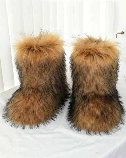 Ladies Fluffy 35cm Shibuya  Sexy Y2g Boots - Plush Fashion Shop #