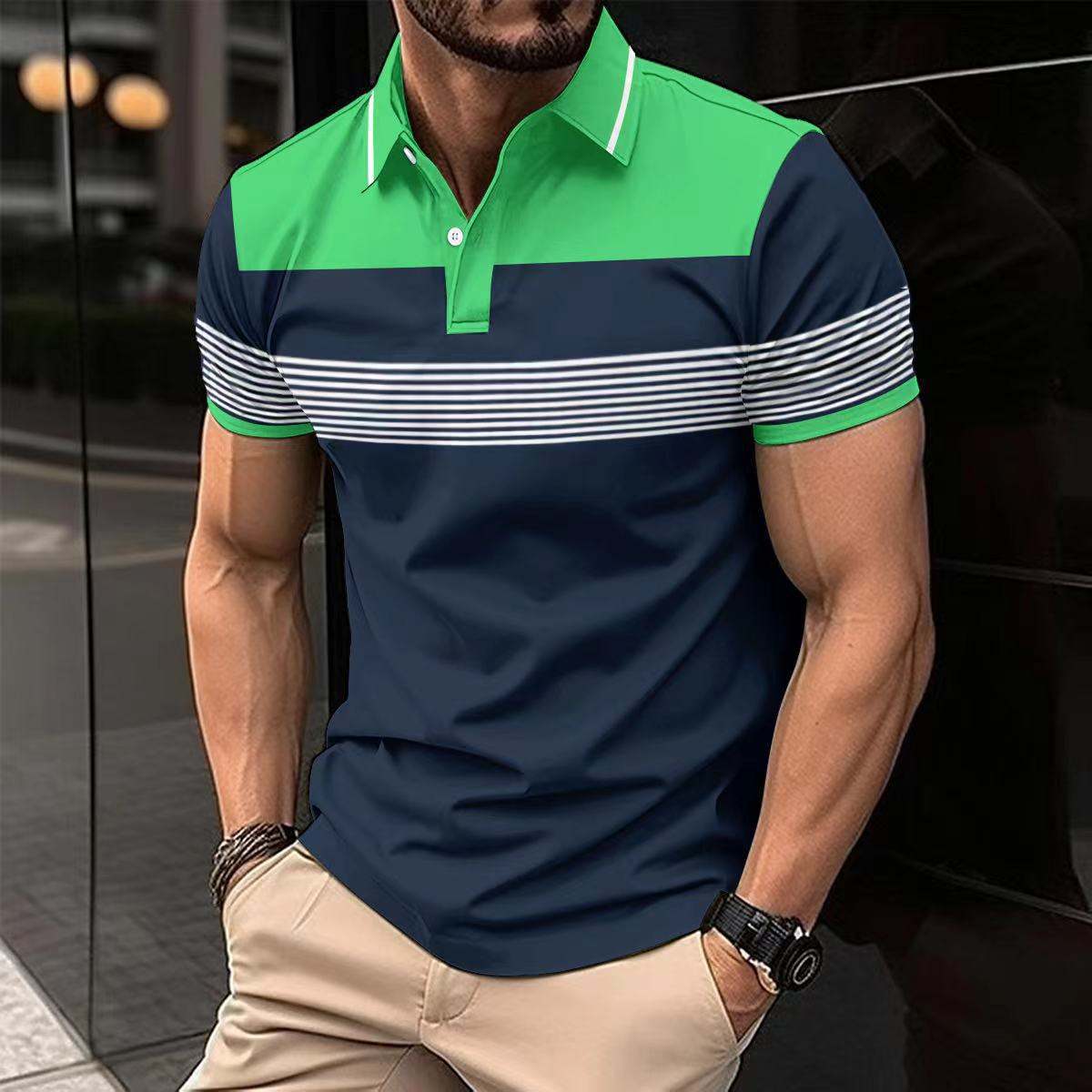 Men's Casual V-neck Button Business Striped All-matching Polot ShirtElevate your casual style with our Men's Casual V-neck Button Business Striped Polo Shirt! Available in gray, khaki, green, white, and navy blue, our shirt features Men's Polo ShirtsPlush Fashions ShopPlush Fashion Shop