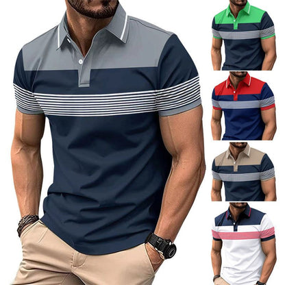 Men's Casual V-neck Button Business Striped All-matching Polot ShirtElevate your casual style with our Men's Casual V-neck Button Business Striped Polo Shirt! Available in gray, khaki, green, white, and navy blue, our shirt features Men's Polo ShirtsPlush Fashions ShopPlush Fashion Shop