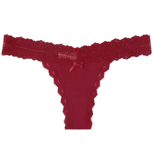 Multi-color lace panty set for women, seamless cotton crotch.