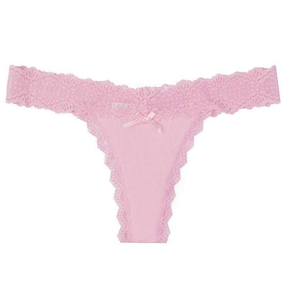 Multi-color lace underwear panty set for women, pure cotton crotch, mid-waist, seamless and breathable.