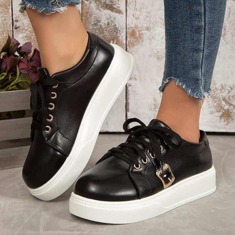 Plush Leather SneakersStep out in style and comfort with our Plush Leather Sneakers lace-up flat shoes! Crafted with a lightweight platform and round toe design, these shoes not only provsneakersPlush Fashions ShopPlush Fashion Shop