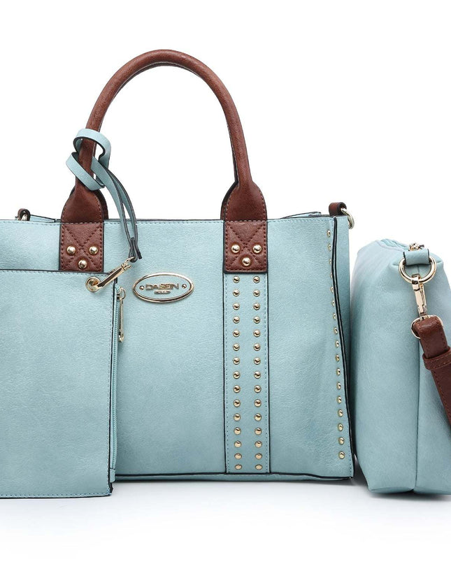 Chic 3-piece handbag set for professional women with tote, shoulder bag, and clutch.