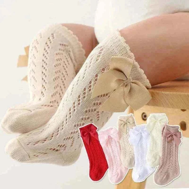 Baby Girls Long Bow Sock - Plush Fashion Shop #