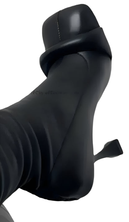 Women  Square Toe Leather Knee High Boots - Plush Fashion Shop #