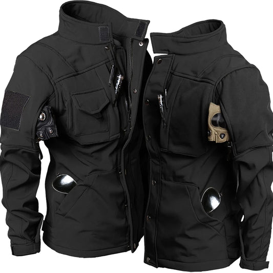 Tactical Jackets Men Shark Skin Military Soft Shell Jacket Waterproof Windproof Fleece Warm Motorcycle Multi-pocket Army Coats.