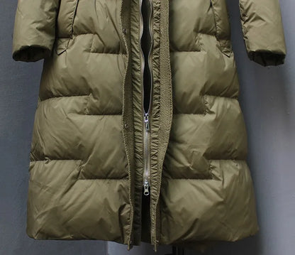 New Winter Hooded Over The Knee Puffer Coats For  Women.