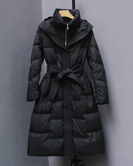 New Winter Hooded Over The Knee Puffer Coats For  Women - Plush Fashion Shop #