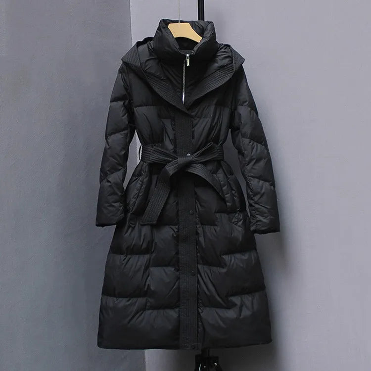 New Winter Hooded Over The Knee Puffer Coats For  Women.